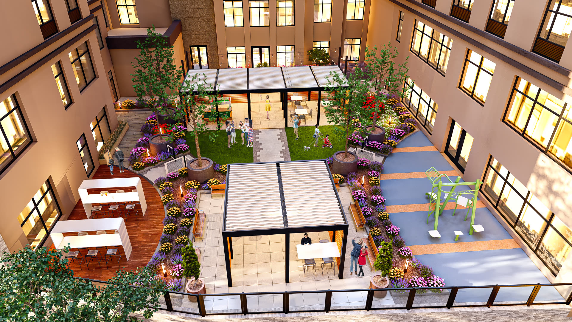 32 Oakland Jersey City — outdoor dining structure by Breslow